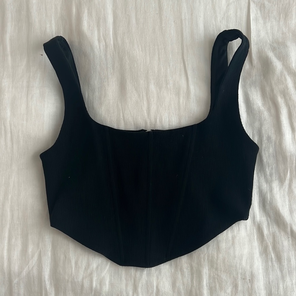 Princess Polly rib bustier black tank